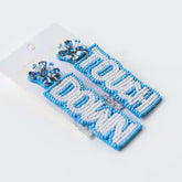 UNC Beaded Touch Down Earrings